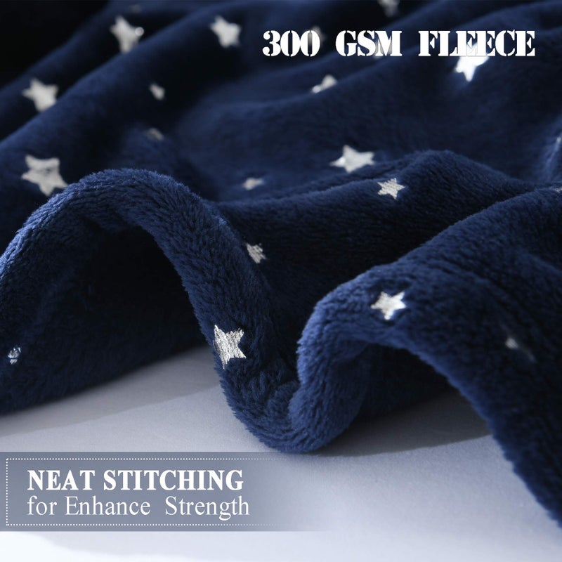 NANPIPER Throw Blanket, Ultra Soft Thick Microplush Bed Blanket, All Season Premium Fluffy Microfiber Fleece Throw for Sofa Couch (Twin Size 65"x80", Navy Blue) - Image 3